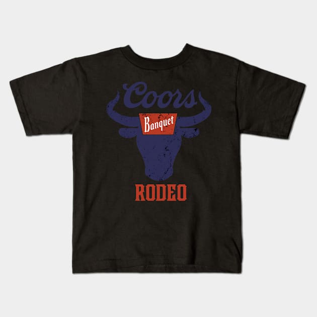 Coors Banquet Rodeo Beer Kids T-Shirt by slengekan